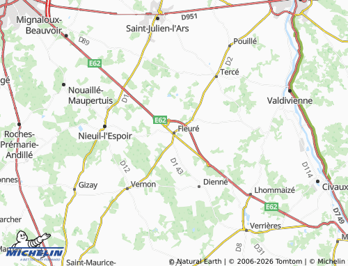Mapa MICHELIN Fleuré - ViaMichelin