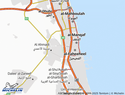 Kaart MICHELIN Madeenat al-'Ahmadi 23 - ViaMichelin