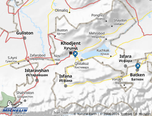 Mappa MICHELIN Bobojon Ghafurov - ViaMichelin