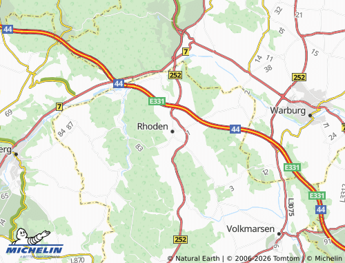 Mappa MICHELIN Rhoden - ViaMichelin