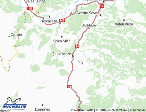 MICHELIN Șeica Mare map - ViaMichelin