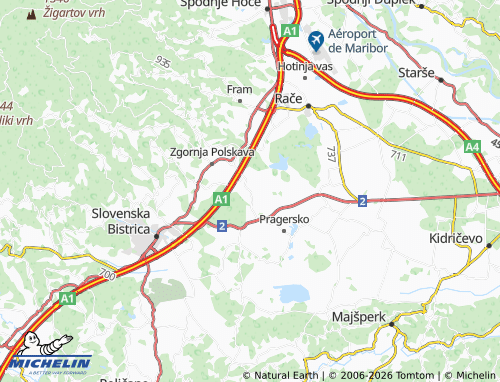 Mapa MICHELIN Spodnja Polskava - ViaMichelin