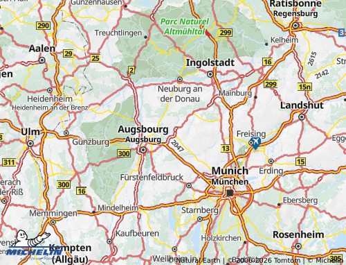 MICHELIN Aichach-Friedberg map - ViaMichelin