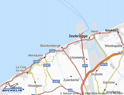 Kaart MICHELIN Blankenberge - ViaMichelin