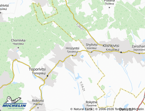 Mappa MICHELIN Hrozyntsi - ViaMichelin