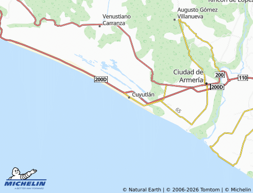 MICHELIN Benito Juárez, Cuyutlán map - ViaMichelin