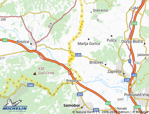 Carte MICHELIN ključ Brdovečki - ViaMichelin