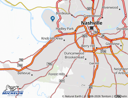 Mapa MICHELIN Belle Meade - ViaMichelin