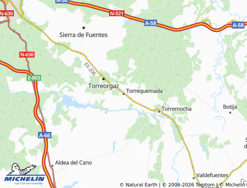 Mapa MICHELIN Torrequemada - ViaMichelin