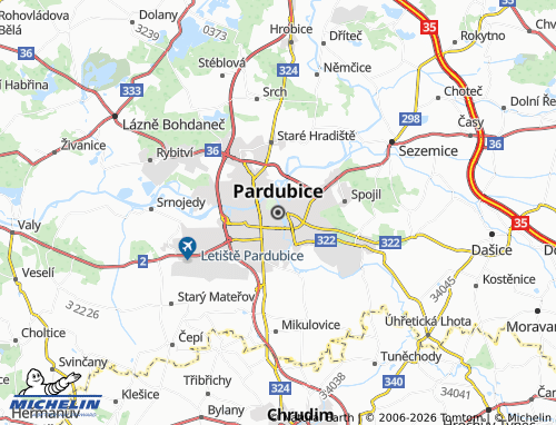 Mapa MICHELIN Pardubice - ViaMichelin