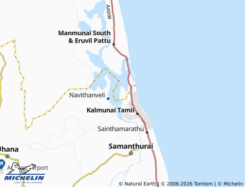 Mappa MICHELIN Thuraineelavanai North 01 - ViaMichelin