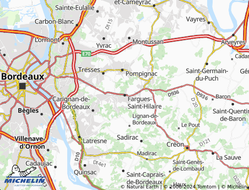 Carte MICHELIN Fargues-Saint-Hilaire - ViaMichelin