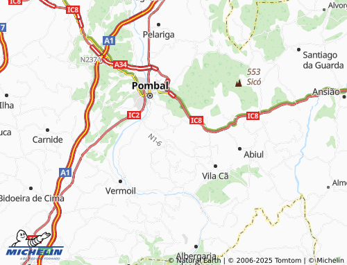 Carte MICHELIN Pedras da Cumeeira - ViaMichelin