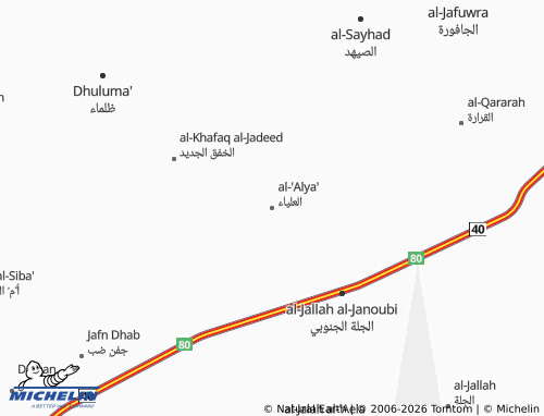 MICHELIN-Landkarte al-'Alya' - ViaMichelin