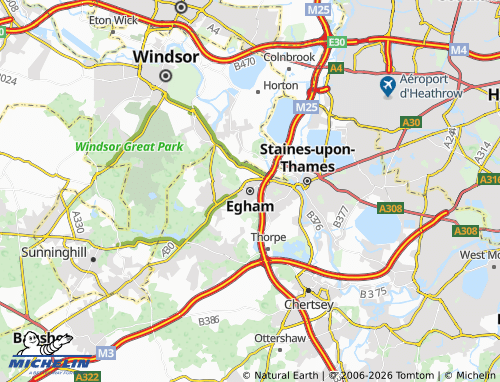 Carte MICHELIN Egham - ViaMichelin