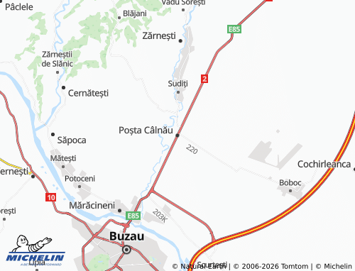 MICHELIN Poșta Câlnău map - ViaMichelin