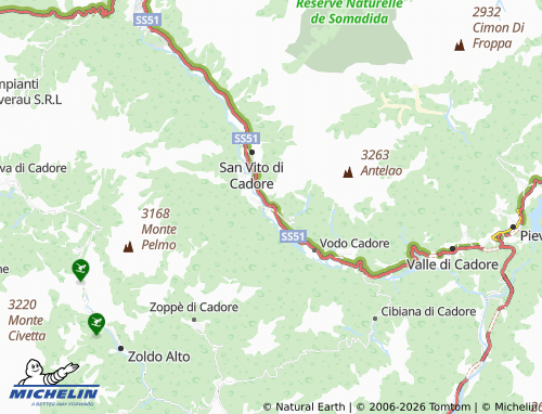 Mapa MICHELIN Borca di Cadore - ViaMichelin