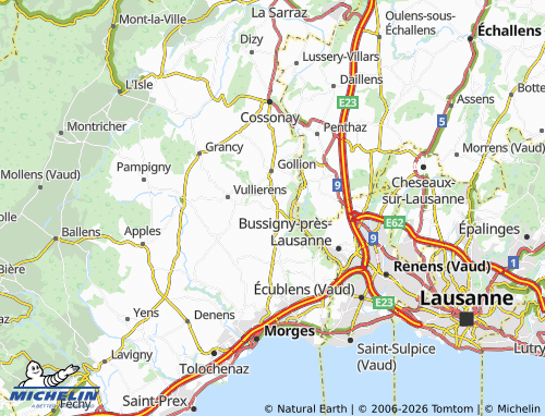Carte MICHELIN Aclens - ViaMichelin