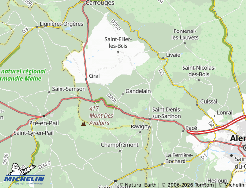 MICHELIN Gandelain map - ViaMichelin