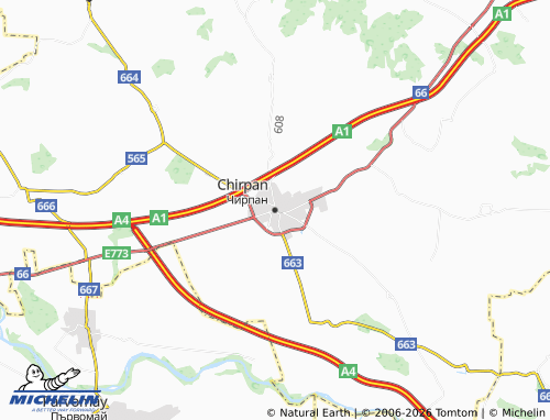 Carte MICHELIN Chirpan - ViaMichelin