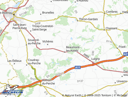 MICHELIN Argenvilliers map - ViaMichelin