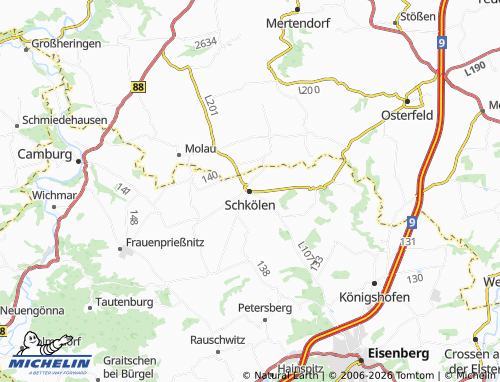 MICHELIN Schkölen map - ViaMichelin