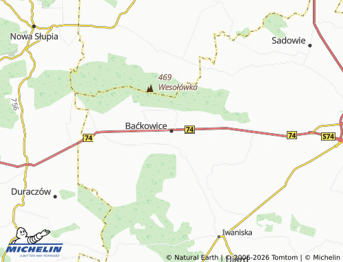 Carte MICHELIN Baćkowice - ViaMichelin