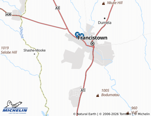 Mapa MICHELIN Francistown Outlying 5 - ViaMichelin