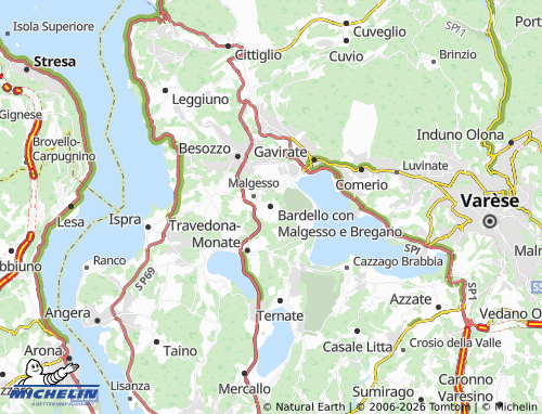 MICHELIN Bardello con Malgesso e Bregano map - ViaMichelin
