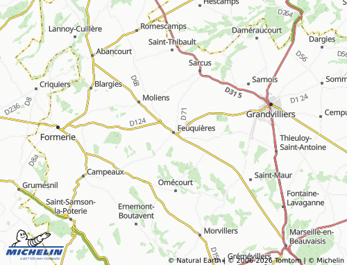 Mappa MICHELIN Feuquières - ViaMichelin