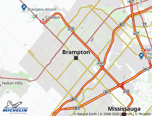Kaart MICHELIN Brampton - ViaMichelin