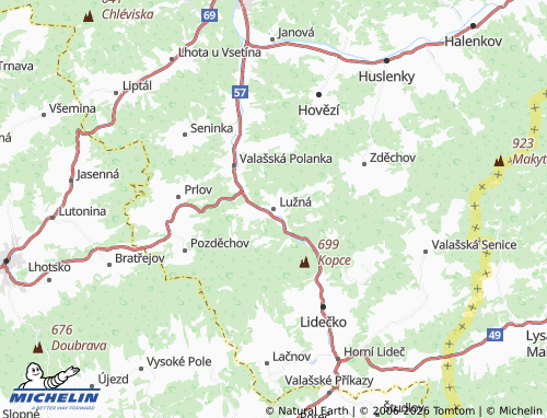 MICHELIN Lužná map - ViaMichelin