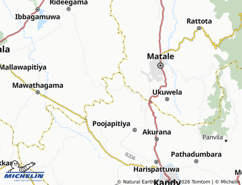 MICHELIN Uda Kithulgolla map - ViaMichelin