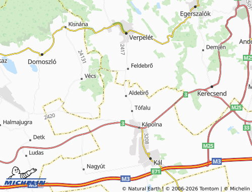 Mapa MICHELIN Aldebrő - ViaMichelin