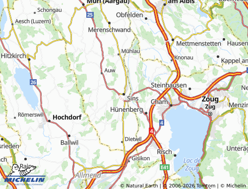Kaart MICHELIN Sins - ViaMichelin