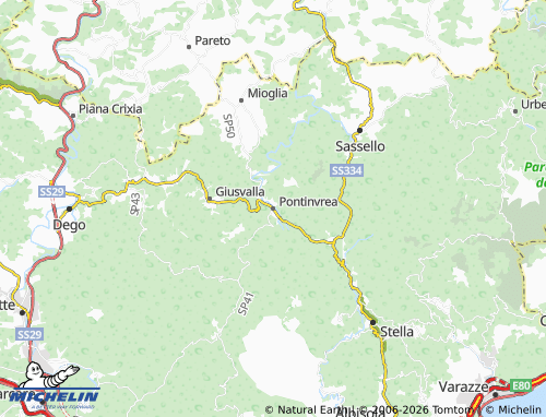 Kaart MICHELIN Pontinvrea - ViaMichelin