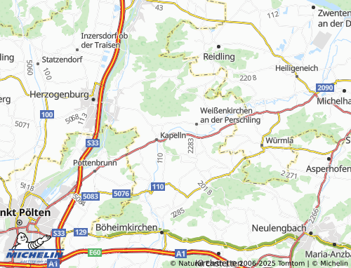 MICHELIN-Landkarte Mitterau - ViaMichelin