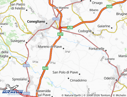 Mappa MICHELIN Mareno di Piave - ViaMichelin