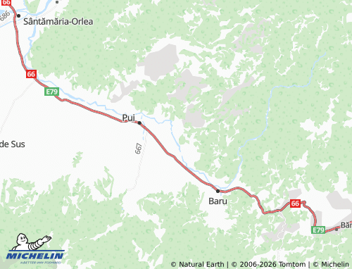 MICHELIN Ponor map - ViaMichelin