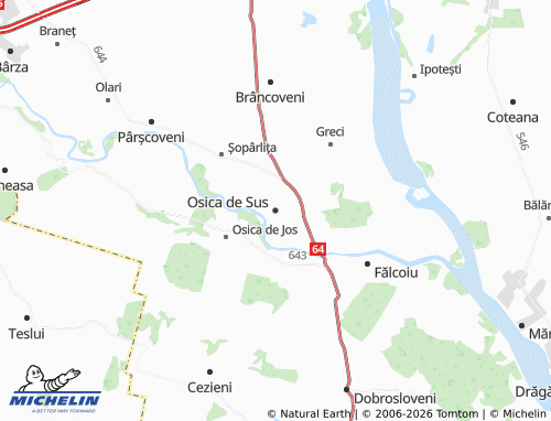 Carte MICHELIN Osica de Sus - ViaMichelin