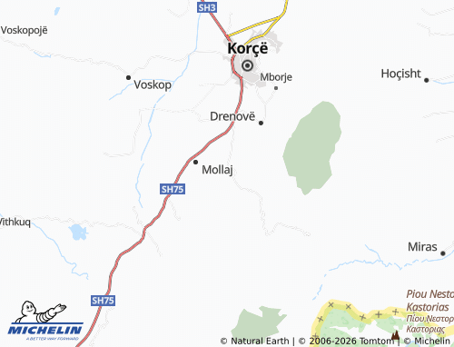Mapa MICHELIN Boboshticë - ViaMichelin