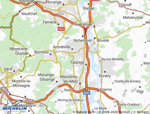 MICHELIN Hagondange map - ViaMichelin