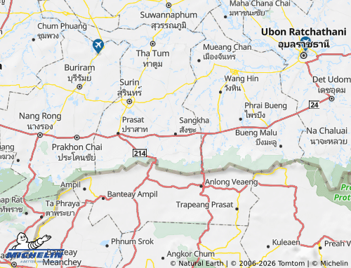 MICHELIN Amphoe Sangkha map - ViaMichelin