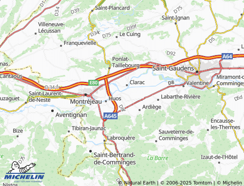 MICHELIN Pointis-de-Rivière map - ViaMichelin