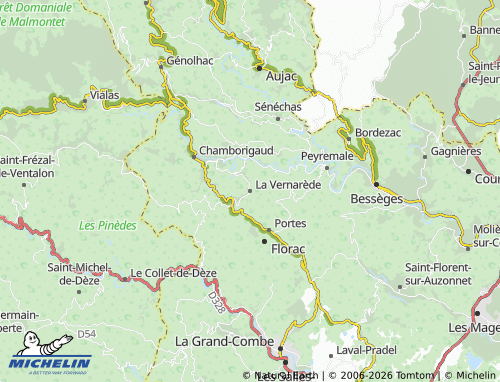 MICHELIN La Vernarède map - ViaMichelin