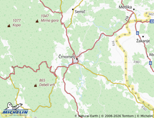 Carte MICHELIN Črnomelj - ViaMichelin