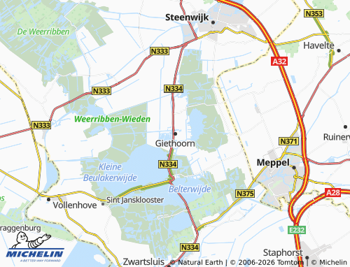 Carte MICHELIN Giethoorn - ViaMichelin