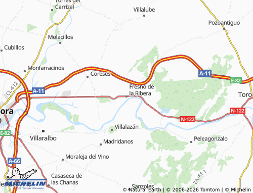 MICHELIN Fresno de la Ribera map - ViaMichelin
