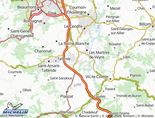 Carte MICHELIN Veyre-Monton - ViaMichelin