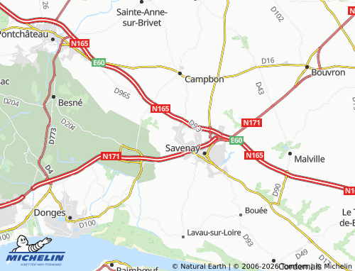 Carte MICHELIN La Chapelle-Launay - ViaMichelin